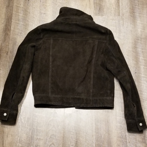 🍺EUC🍺 H&M DARK BROWN SUEDE BLAZER JACKET - Picture 3 of 8